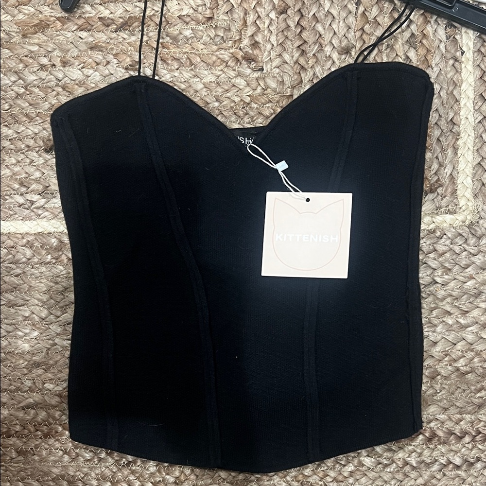 Kittenish Midnight Black Corset Top